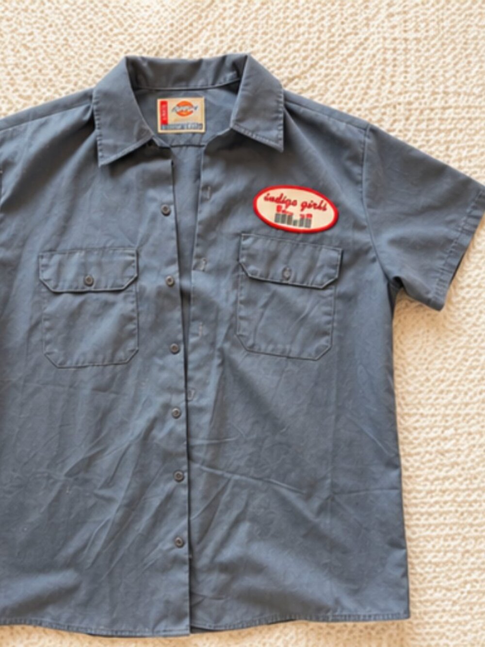 Vintage Dickies Work Shirt | Indigo Girls Patch | Size L